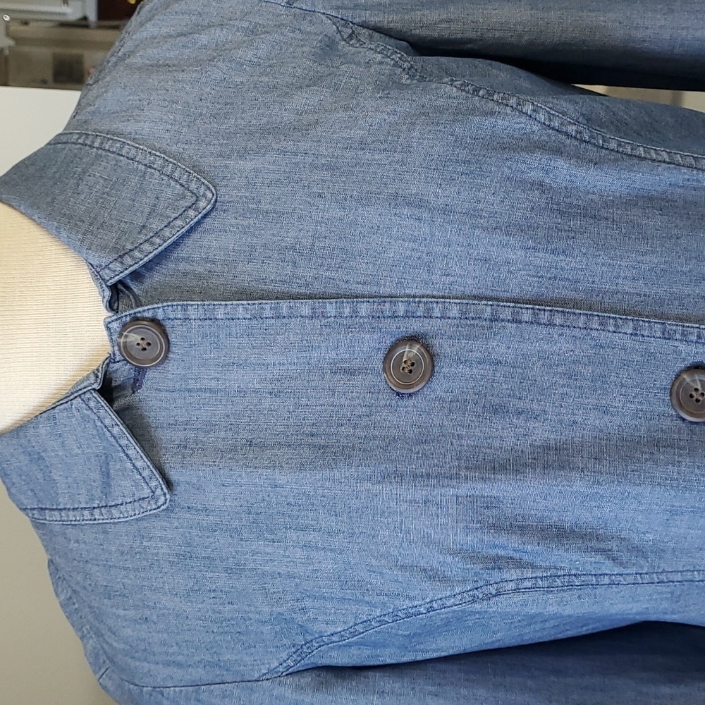 Charter Club Light Blue Denim Button-Down Shirt Jacket - Picture 3 of 14
